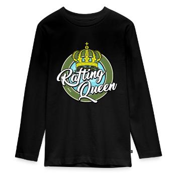 Rafting Canoë Kayak d’eau vive - T-shirt manches longues Premium Ado - noir - Devant - AI Model Kid Female (0cm)