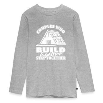 Architect Architecture Couple - Teenager Premium Organic Long Sleeve Shirt - heather grey - Front