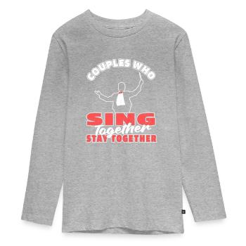 Choirmaster couple - Teenager Premium Organic Long Sleeve Shirt - heather grey - Front