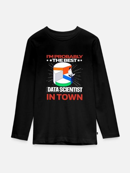 Data Science Data Analyst Lustig - Teenager Premium Bio Langarmshirt - Schwarz