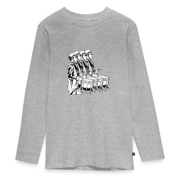Spielmannszug Drums - Teenager Premium Bio Langarmshirt - Grau meliert - Vorne