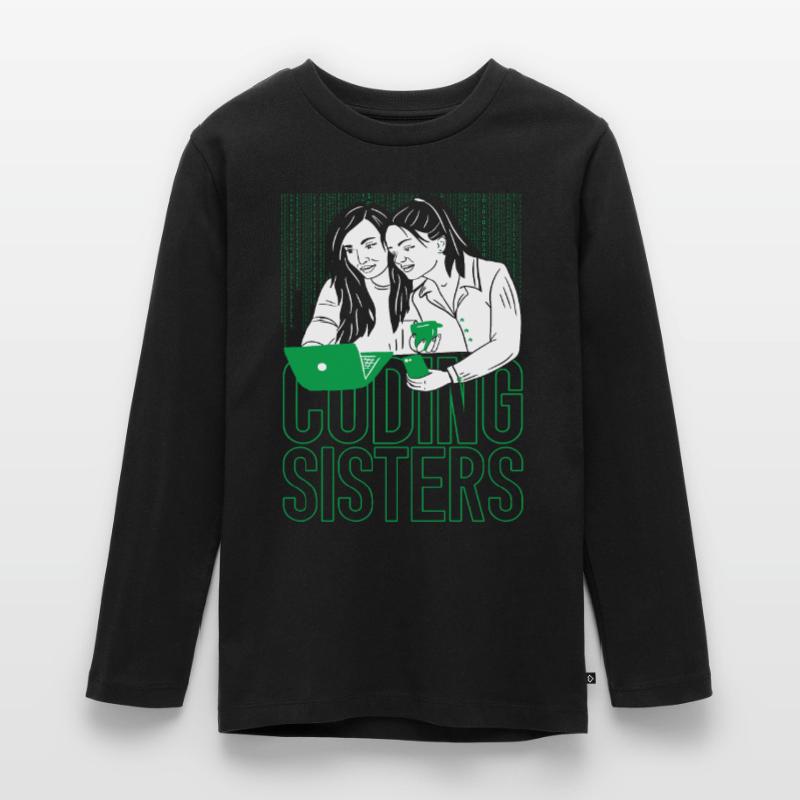 Developer Coder Programmer Sisters Teenager Premium Organic Long Sleeve Shirt