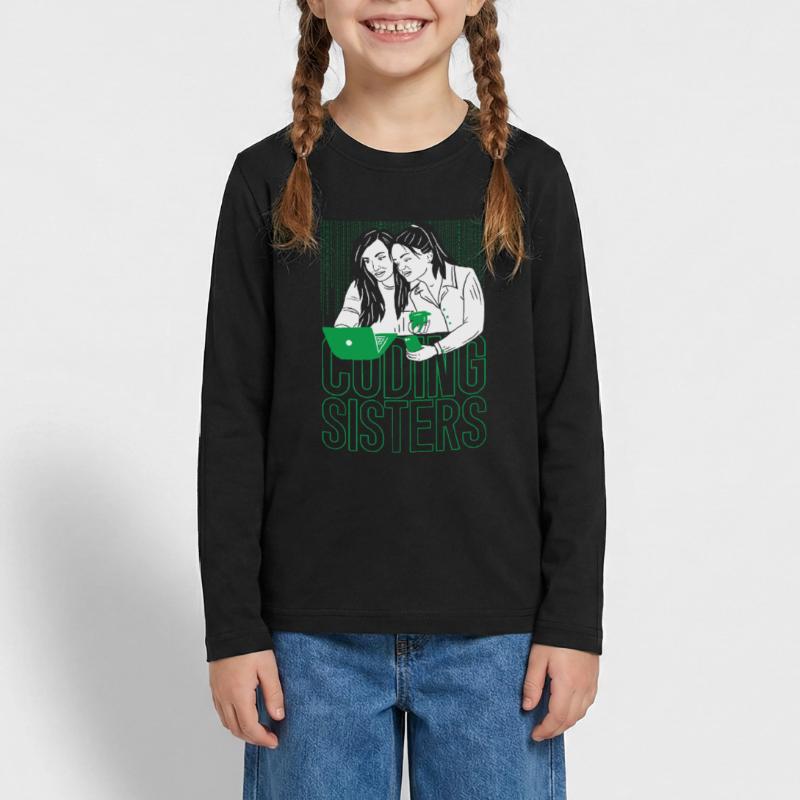 Developer Coder Programmer Sisters Teenager Premium Organic Long Sleeve Shirt