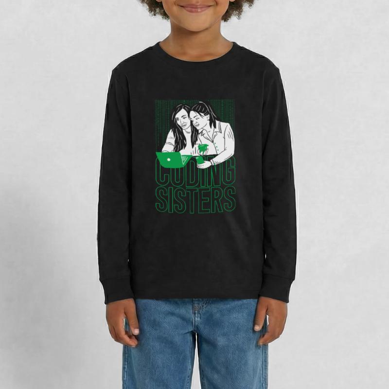 Developer Coder Programmer Sisters Teenager Premium Organic Long Sleeve Shirt