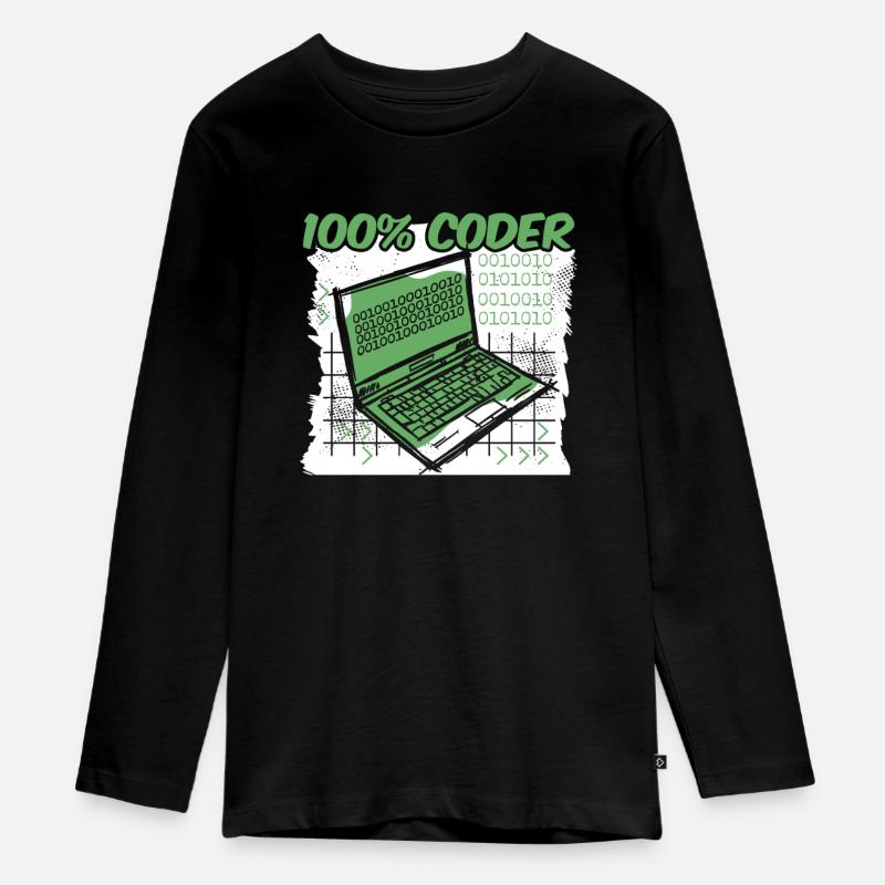 Programmeur Codeur développeur - T-shirt manches longues Premium Ado - noir