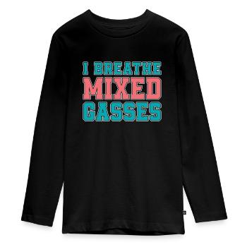 Diving Diver Commercial Diving - Teenager Premium Organic Long Sleeve Shirt - black - Front - AI Model Kid Female (0cm)