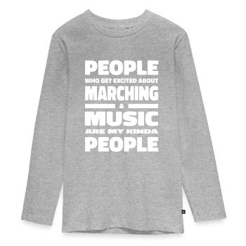 Fanfahrzug Spielmannszug Witzig - T-shirt manches longues Premium Ado - gris chiné - Devant