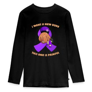 Fibromyalgia Rheumatism Cute - Teenager Premium Organic Long Sleeve Shirt - black - Front - AI Model Kid Female (0cm)
