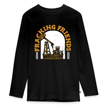 Fracturation hydraulique de plate-forme pétrolière de champ pétrolifère - T-shirt manches longues Premium Ado - noir - Devant - AI Model Kid Female (0cm)