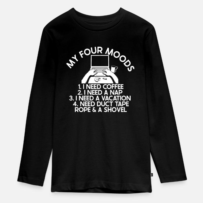 Développeur, Codeur, Programmeur, Drôle - T-shirt manches longues Premium Ado - noir