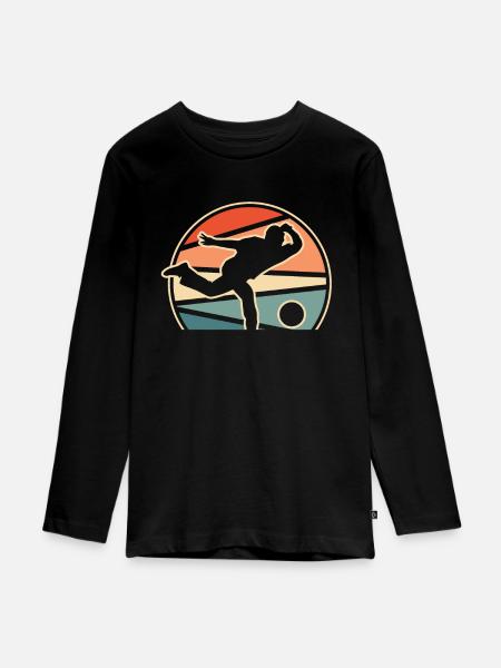 Bowling Bowlen Bowler - Teenager Premium Bio Langarmshirt - Schwarz