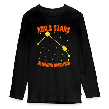 Astrologie Bélier - T-shirt manches longues Premium Ado - noir - Devant - AI Model Kid Female (0cm)