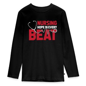 Krankenschwester Ekg - Teenager Premium Bio Langarmshirt - Schwarz - Vorne - AI Model Kid Female (0cm)