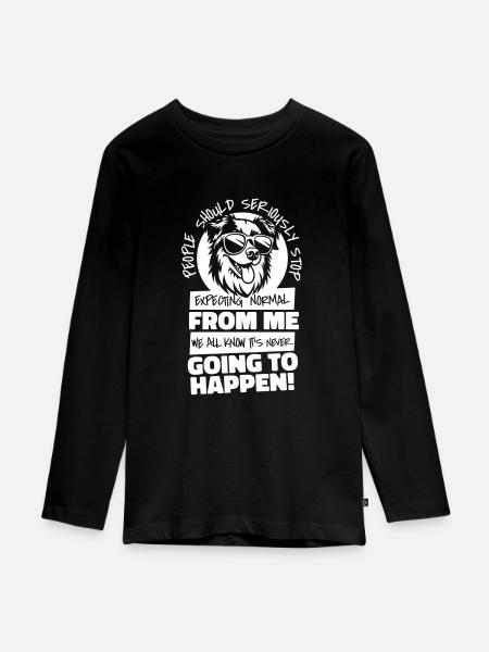 Australian Shepherd - Teenager Premium Bio Langarmshirt - Schwarz