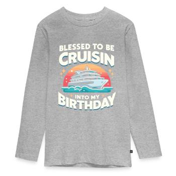 Croisière - T-shirt manches longues Premium Ado - gris chiné - Devant