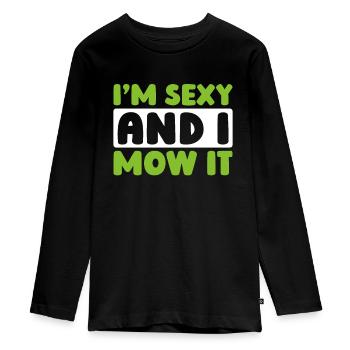 Tonte de tondeuse à gazon - T-shirt manches longues Premium Ado - noir - Devant - AI Model Kid Female (0cm)