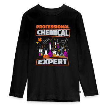 Chemical laboratory assistant - Teenager Premium Organic Long Sleeve Shirt - black - Front - AI Model Kid Female (0cm)