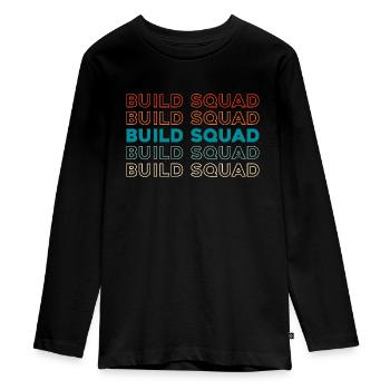 Installateur de tapis Kader - T-shirt manches longues Premium Ado - noir - Devant - AI Model Kid Female (0cm)