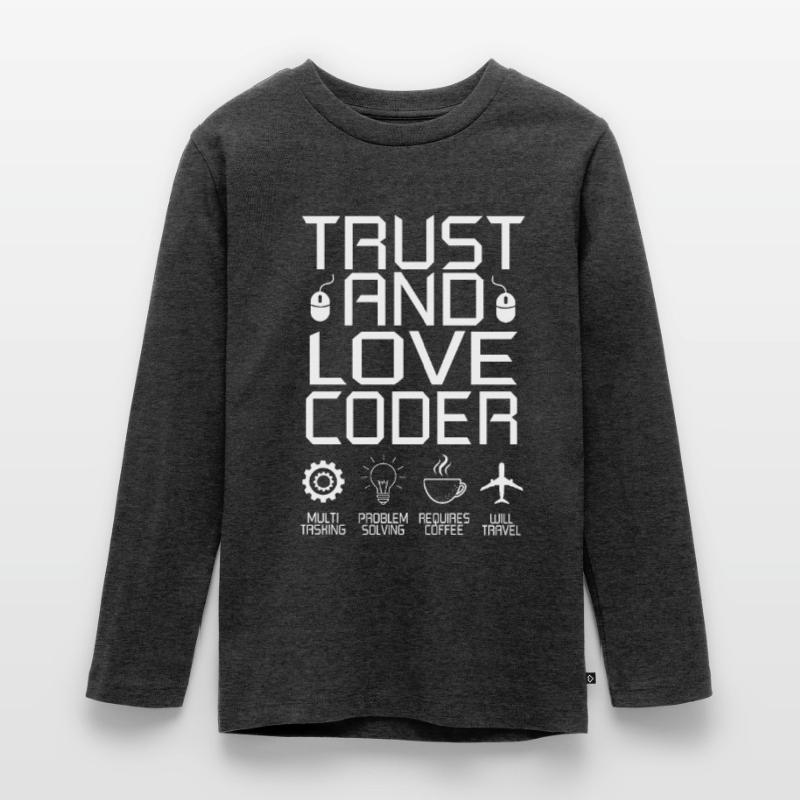 Coder programmer coffee developer gift Teenager Premium Organic Long Sleeve Shirt
