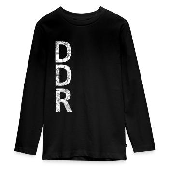 east germany ddr ossi - Teenager Premium Organic Long Sleeve Shirt - black - Front - AI Model Kid Female (0cm)