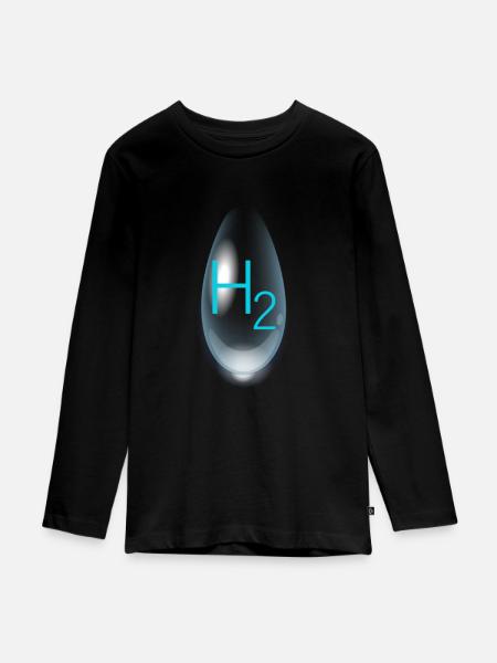 wasserstoff H2 - Teenager Premium Bio Langarmshirt - Schwarz