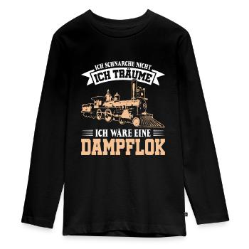 Ich schnarche nicht träume ich wäre eine Dampflok - Teenager Premium Bio Langarmshirt - Schwarz - Vorne - AI Model Kid Female (0cm)