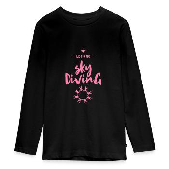 Skydive - Teenager Premium Organic Long Sleeve Shirt - black - Front - AI Model Kid Female (0cm)