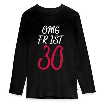 OMG 30, Geburtstag 30er Geschenk - Teenager Premium Bio Langarmshirt - Schwarz - Vorne - AI Model Kid Female (0cm)