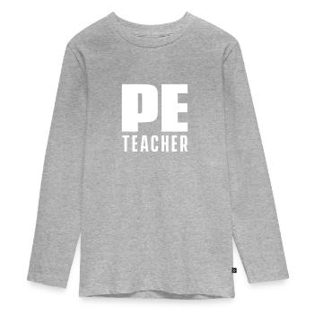 Professeur de sport - T-shirt manches longues Premium Ado - gris chiné - Devant