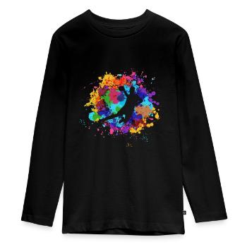 Handball - Teenager Premium Bio Langarmshirt - Schwarz - Vorne - AI Model Kid Female (0cm)