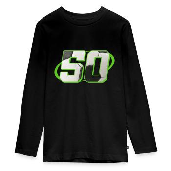 50 Anniversaire Football 50 ans Joueur de football - T-shirt manches longues Premium Ado - noir - Devant - AI Model Kid Female (0cm)