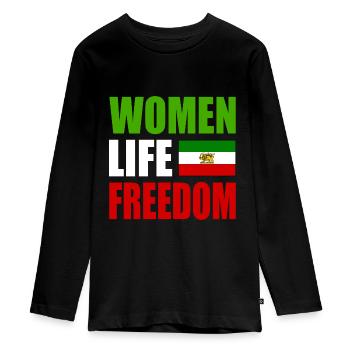 Women life freedom - T-shirt manches longues Premium Ado - noir - Devant - AI Model Kid Female (0cm)