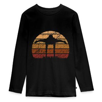 La gymnastique calisthénique stimule l’entraînement vintage - T-shirt manches longues Premium Ado - noir - Devant - AI Model Kid Female (0cm)
