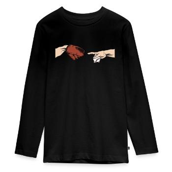 Kreativer Baseballspieler Lustiger Baseball - Teenager Premium Bio Langarmshirt - Schwarz - Vorne - AI Model Kid Female (0cm)