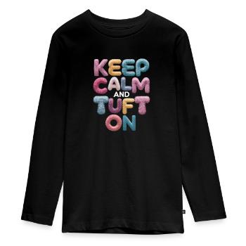 Diy-teppich Lustiger Teppich Tufting - Teenager Premium Bio Langarmshirt - Schwarz - Vorne - AI Model Kid Female (0cm)