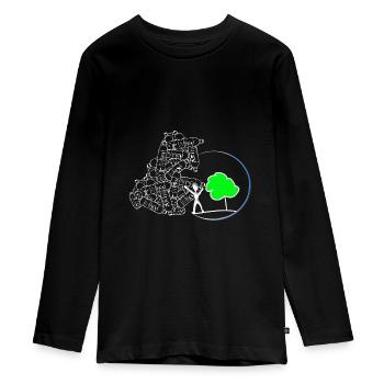 Umweltschutz Naturschutz - Teenager Premium Bio Langarmshirt - Schwarz - Vorne - AI Model Kid Female (0cm)