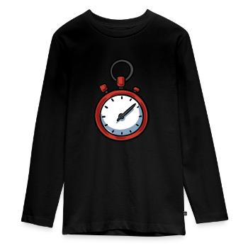 Uhr Stopuhr - Teenager Premium Bio Langarmshirt - Schwarz - Vorne - AI Model Kid Female (0cm)
