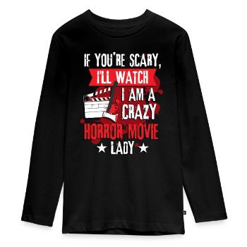 Films d’horreur Halloween Cinéphiles - T-shirt manches longues Premium Ado - noir - Devant - AI Model Kid Female (0cm)
