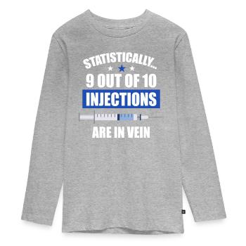 Gesundheitspersonal Patient im häuslichen Bereich - Teenager Premium Bio Langarmshirt - Grau meliert - Vorne