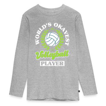 Volleyball Players Coaching Team - Teenager Premium Organic Long Sleeve Shirt - heather grey - Front