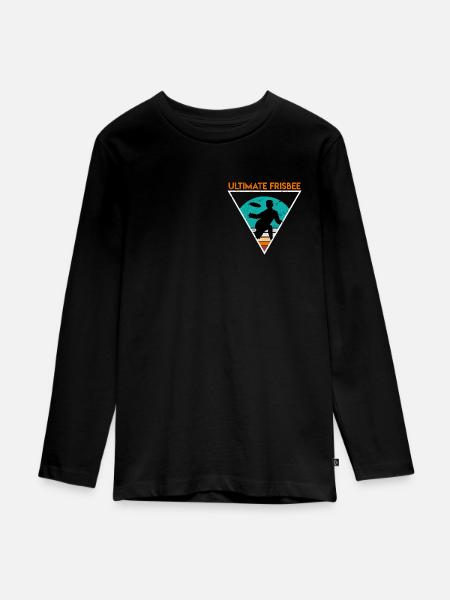 Retro Ultimate Frisbee - Teenager Premium Bio Langarmshirt - Schwarz
