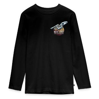 Star Trek The Original Series NCC-1701 Enterprise - Teenager Premium Bio Langarmshirt - Schwarz - Vorne - AI Model Kid Female (0cm)