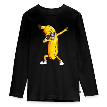 Dabbing Banane Fruit Banane Banane Dab - T-shirt manches longues Premium Ado - noir - Devant - AI Model Kid Female (0cm)