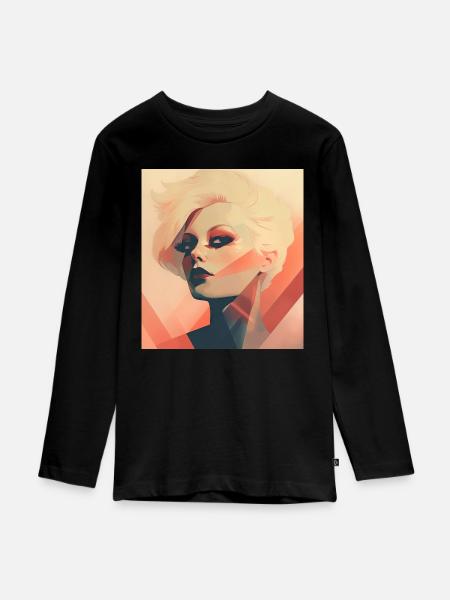 Der Blick - Teenager Premium Bio Langarmshirt - Schwarz