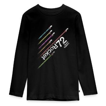 Rocket 72 - Design Rocket 72 Rakete All Shirt - Teenager Premium Bio Langarmshirt - Schwarz - Vorne - AI Model Kid Female (0cm)
