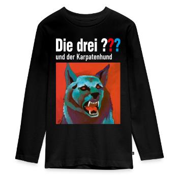 Die Drei ??? und der Karpatenhund - Teenager Premium Bio Langarmshirt - Schwarz - Vorne - AI Model Kid Female (0cm)