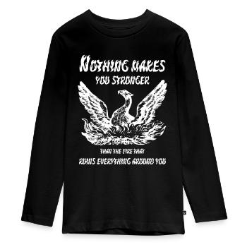 Phoenix - Teenager Premium Organic Long Sleeve Shirt - black - Front - AI Model Kid Female (0cm)