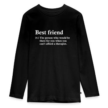 Bester Freund beste freunde Geschenk - Teenager Premium Bio Langarmshirt - Schwarz - Vorne - AI Model Kid Female (0cm)