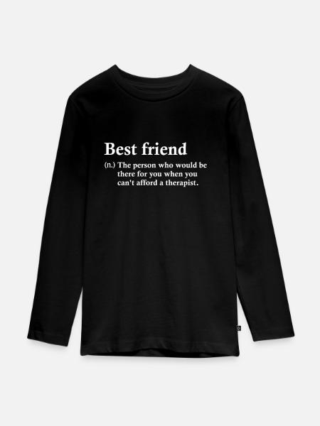 Bester Freund beste freunde Geschenk - Teenager Premium Bio Langarmshirt - Schwarz