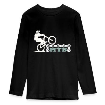 MTB - Teenager Premium Bio Langarmshirt - Schwarz - Vorne - AI Model Kid Female (0cm)